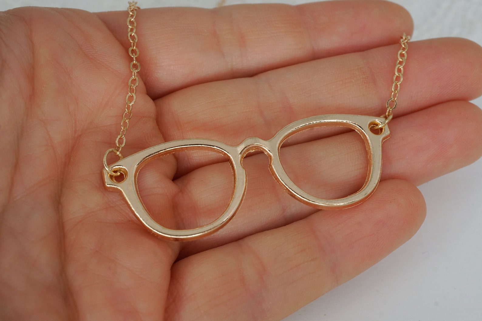 Eyeglasses Necklace Antique Gold Jewelry Spectacles Charm Etsy