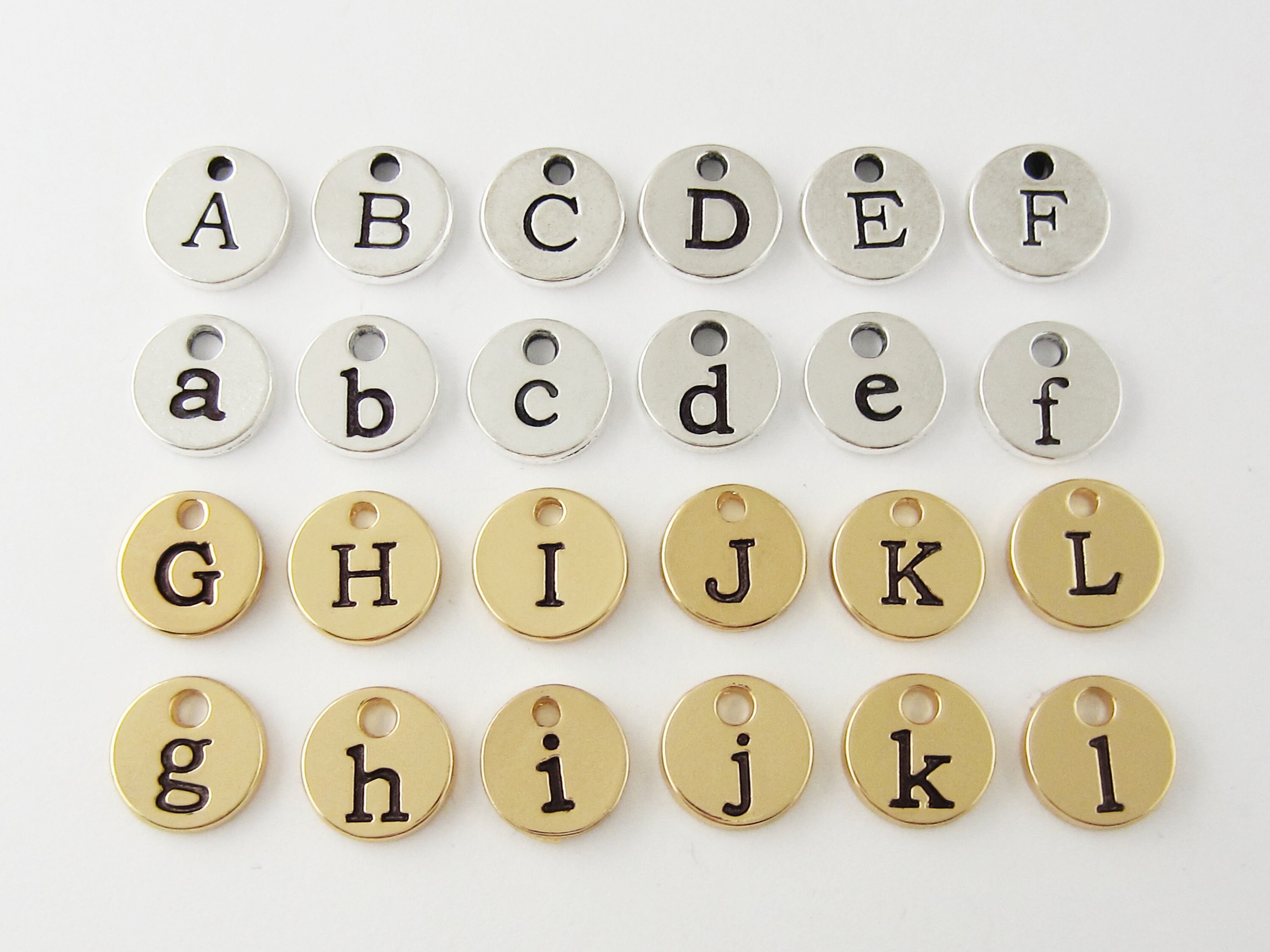 Initial Charms - Add a Letter Charm - Round Lowercase Charms - Round …