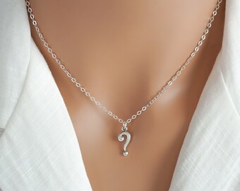 Question Mark Necklace – Teacher Gift, Antique Silver Punctuation Jewelry