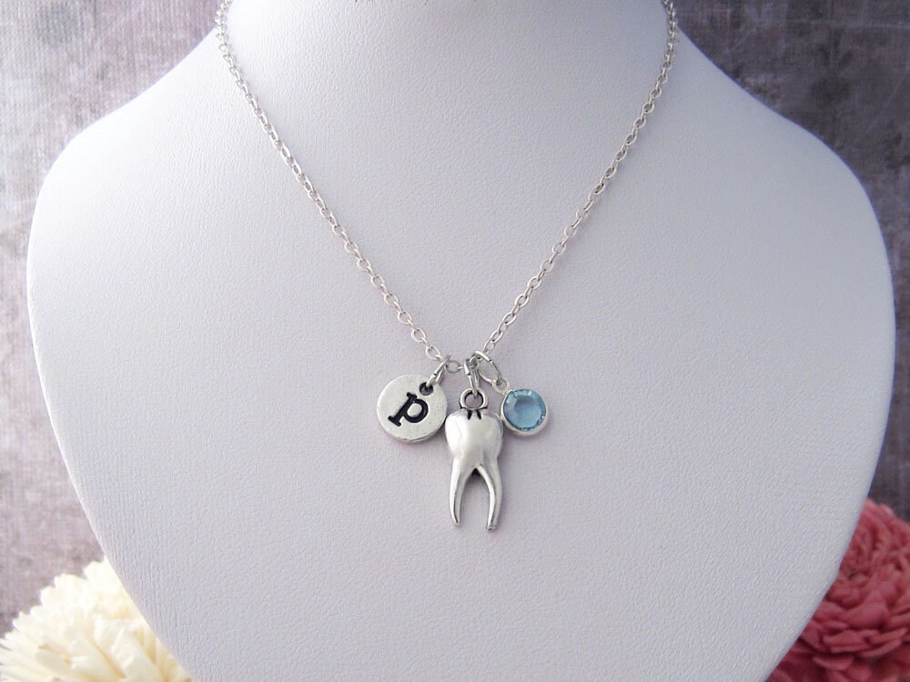 Tooth Necklace Dentist Jewelry Dental Hygenist Gift Etsy