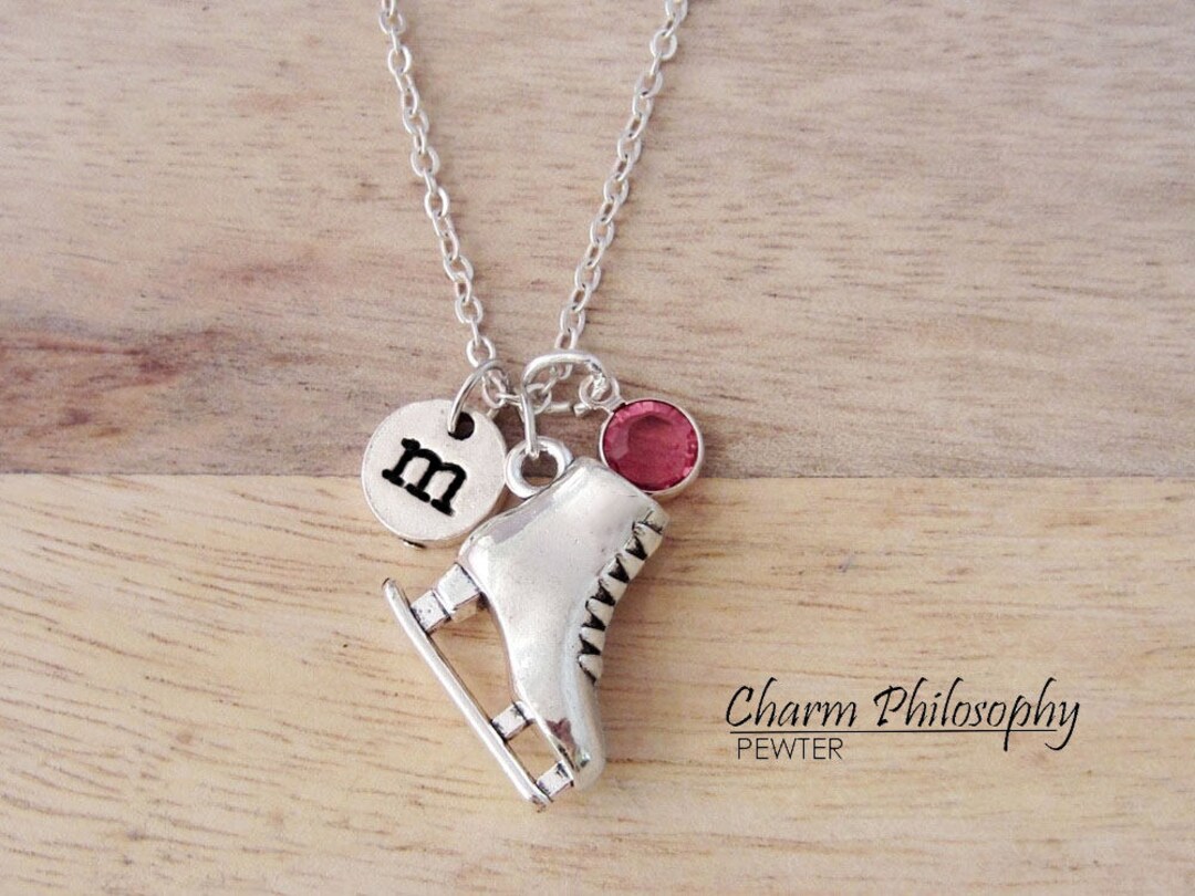Sterling Silver Ice Skate Charm, Winter Sports Ice Skating Jewelry Charm