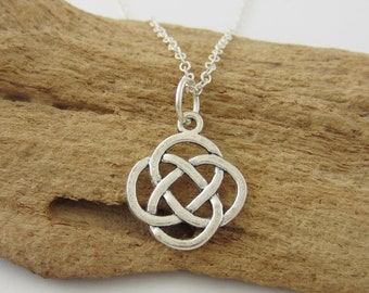 Celtic Knot Necklace - Celtic Jewelry - Irish Celtic Knot Charm - Antique Silver Toned Jewelry