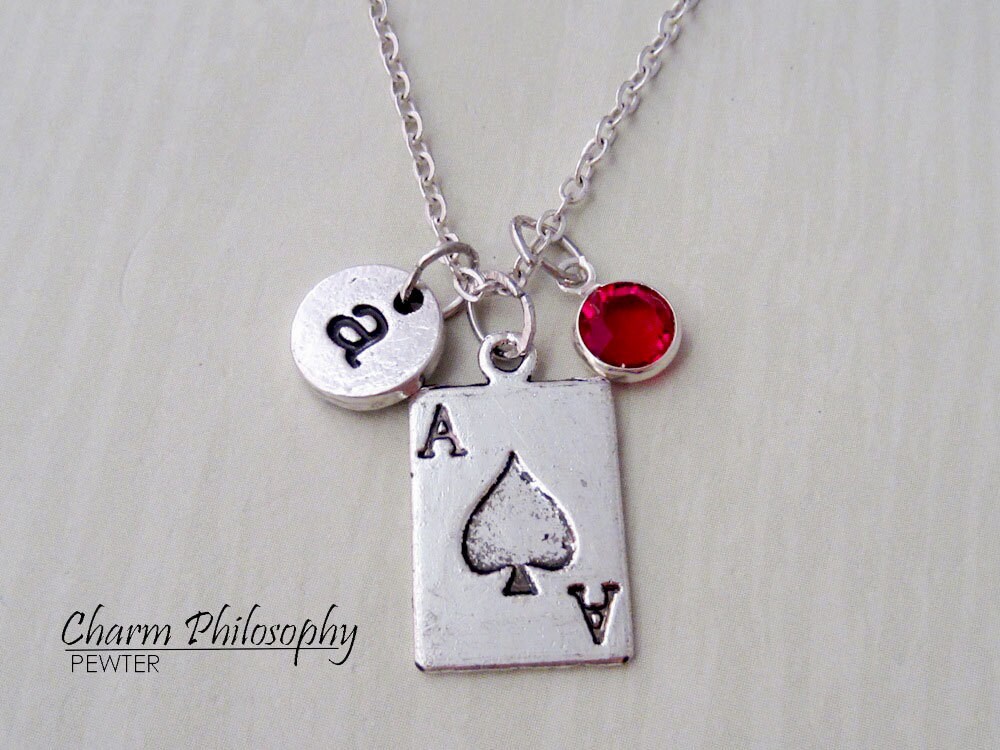 Ace of Spades Necklace Gambling Jewelry Antique Silver Etsy