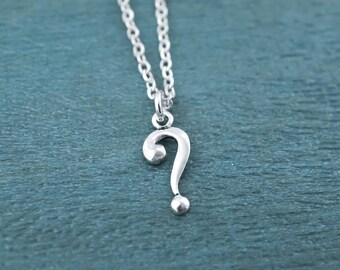 Question Mark Necklace – Teacher Gift, Antique Silver Punctuation Jewelry