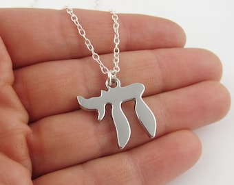 Collier chai - pendentif chai juif - bijoux religieux anciens en argent - bijoux juifs