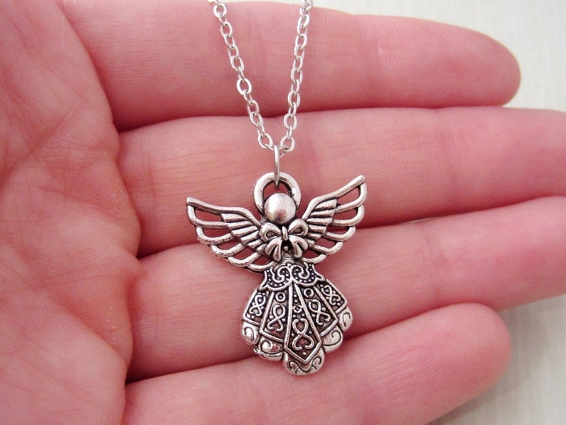 Angel Necklace Memorial Jewelry Monogram Personalized Etsy Canada