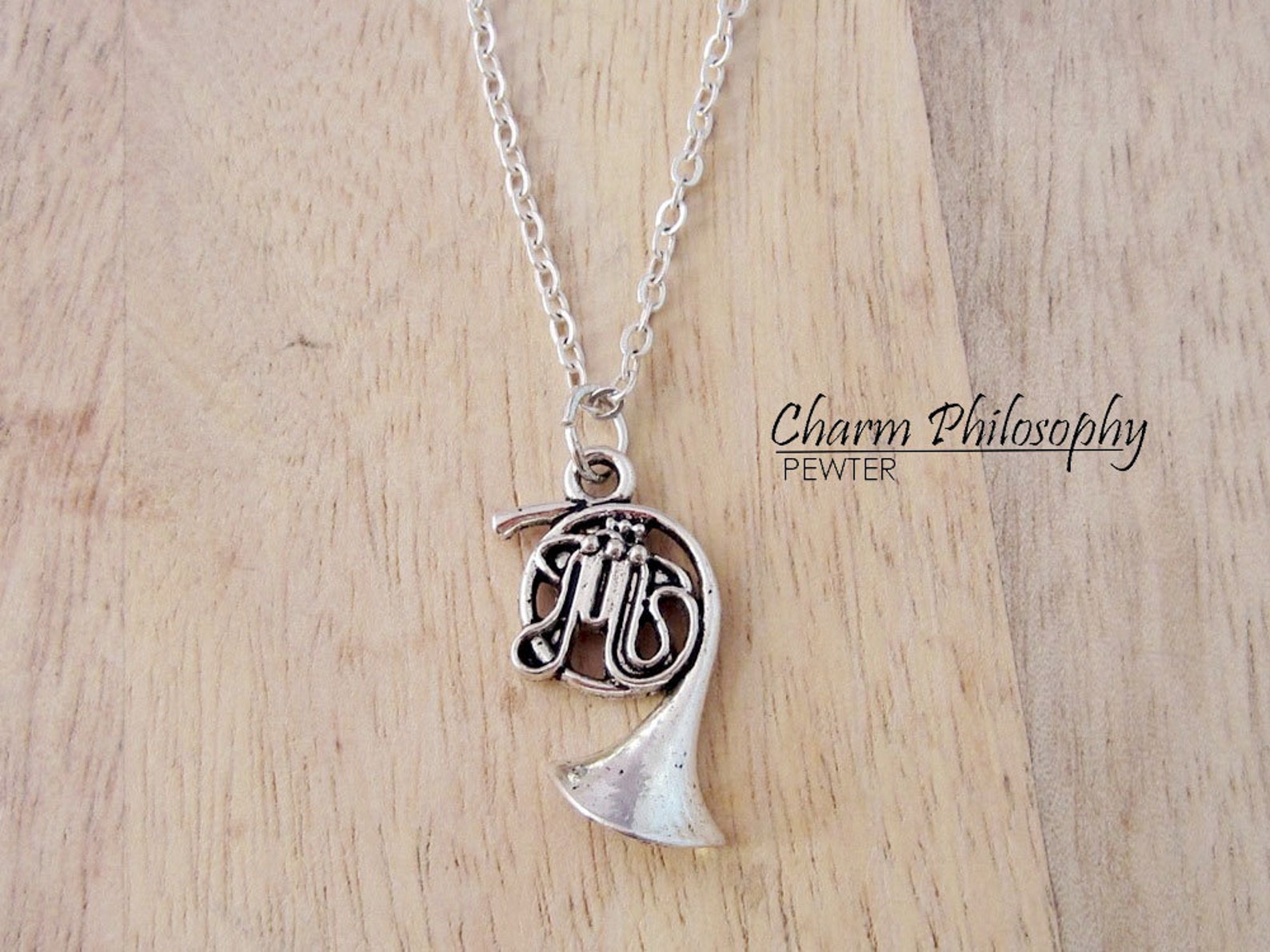French Horn Necklace Instrument Pendant Band Jewelry Etsy