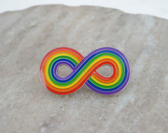 LGBT Pride Pin - Rainbow Infinity Enamel Pin - Gay Pin - Rainbow Flag Label Pin - LGBTQ Pin - Queer Pin - Pride Month Gifts