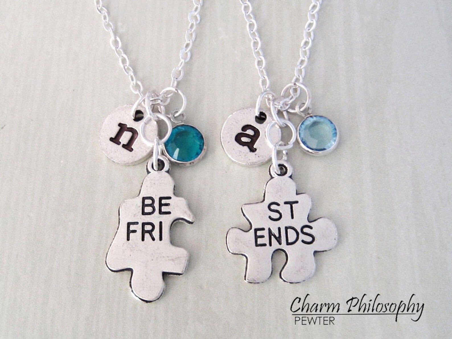 2 Best Friends Necklaces Connecting Puzzle Piece Necklaces Etsy