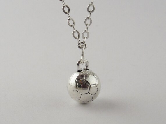 Soccer Necklace Soccer Jewelry Antique Silver Toned Jewelry European Football Necklace Soccer Ball Charm Necklace Etsy