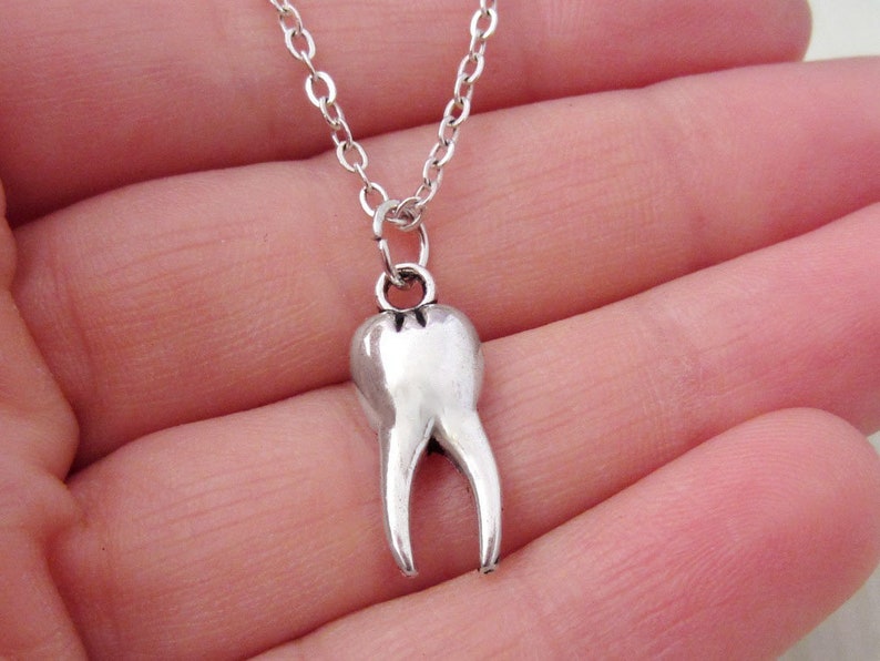 Tooth Necklace Dentist Jewelry Dental Hygenist Gift Etsy