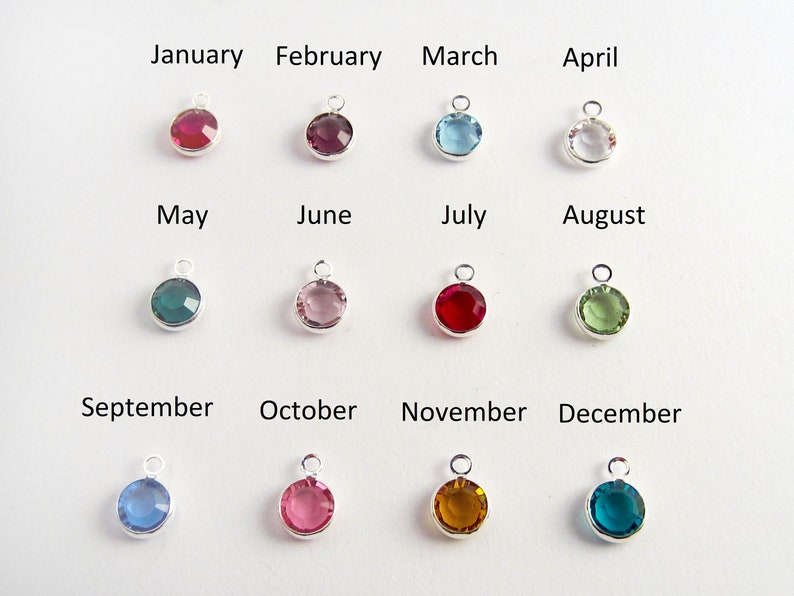 Personalized Birthstone and Initial Victory Sign Necklace Keychain Hand Peace Sign Charm Jewelry Silver Sign Language Necklace