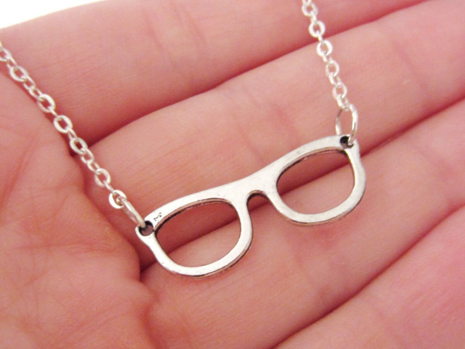 Eyeglasses Necklace Antique Silver Jewelry Spectacles Etsy