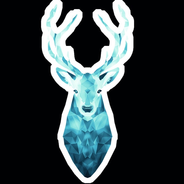 10cm geometric stag sticker