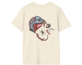 Maglietta con illustrazione della festa del tacchino / Testa di avvoltoio, scarabeo, ragno