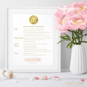 White floral This Way To The Wedding sign template, watercolor roses direction editable sign, flowers and greenery printable, Corjl template image 5