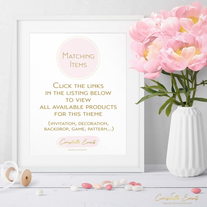 White floral This Way To The Wedding sign template, watercolor roses direction editable sign, flowers and greenery printable, Corjl template image 3