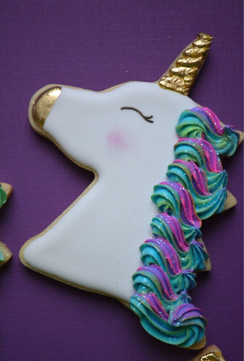 One Dozen Unicorn Sugar Cookies Unicorn Cookies Etsy