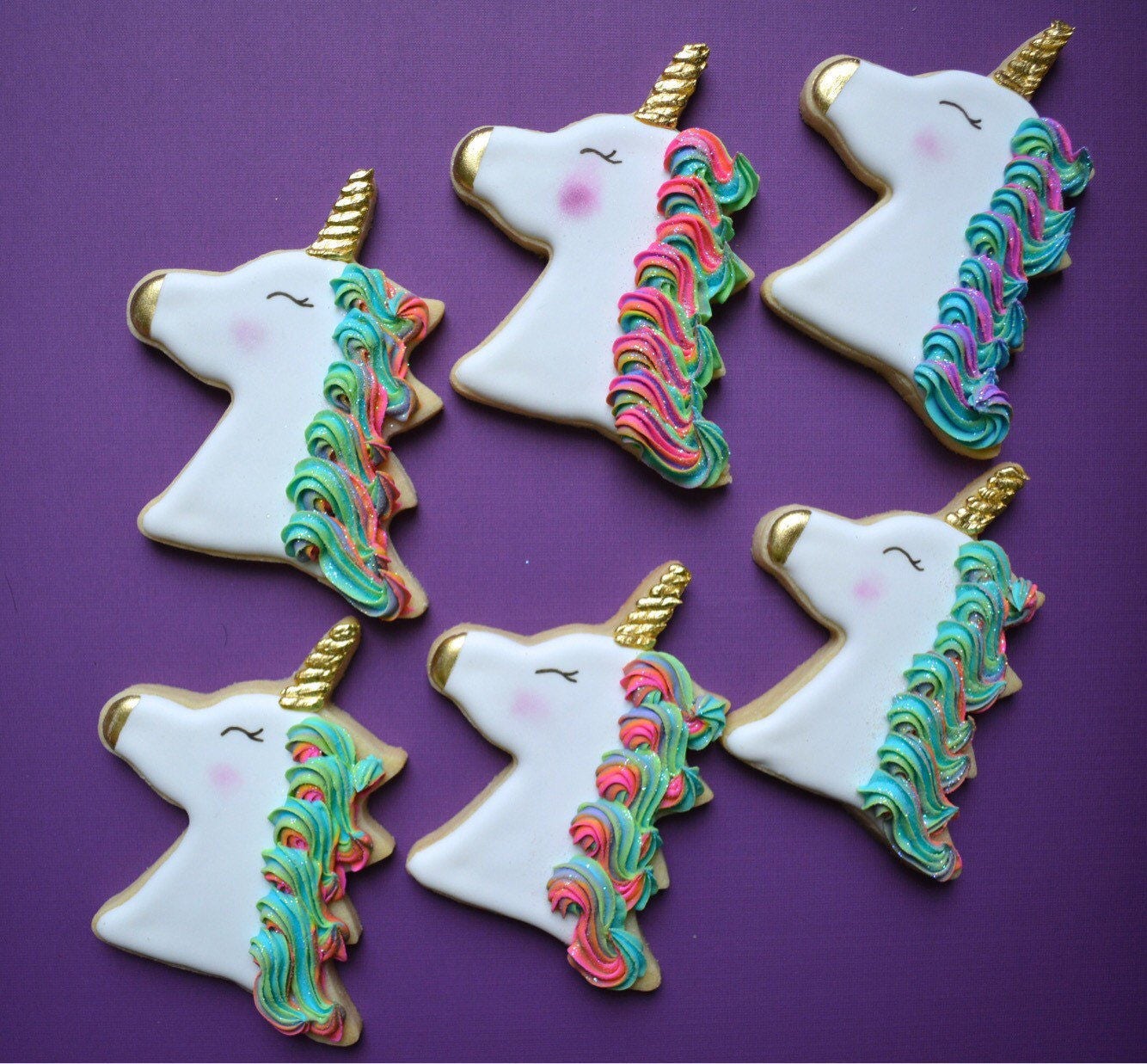 One Dozen Unicorn Sugar Cookies Unicorn Cookies Etsy