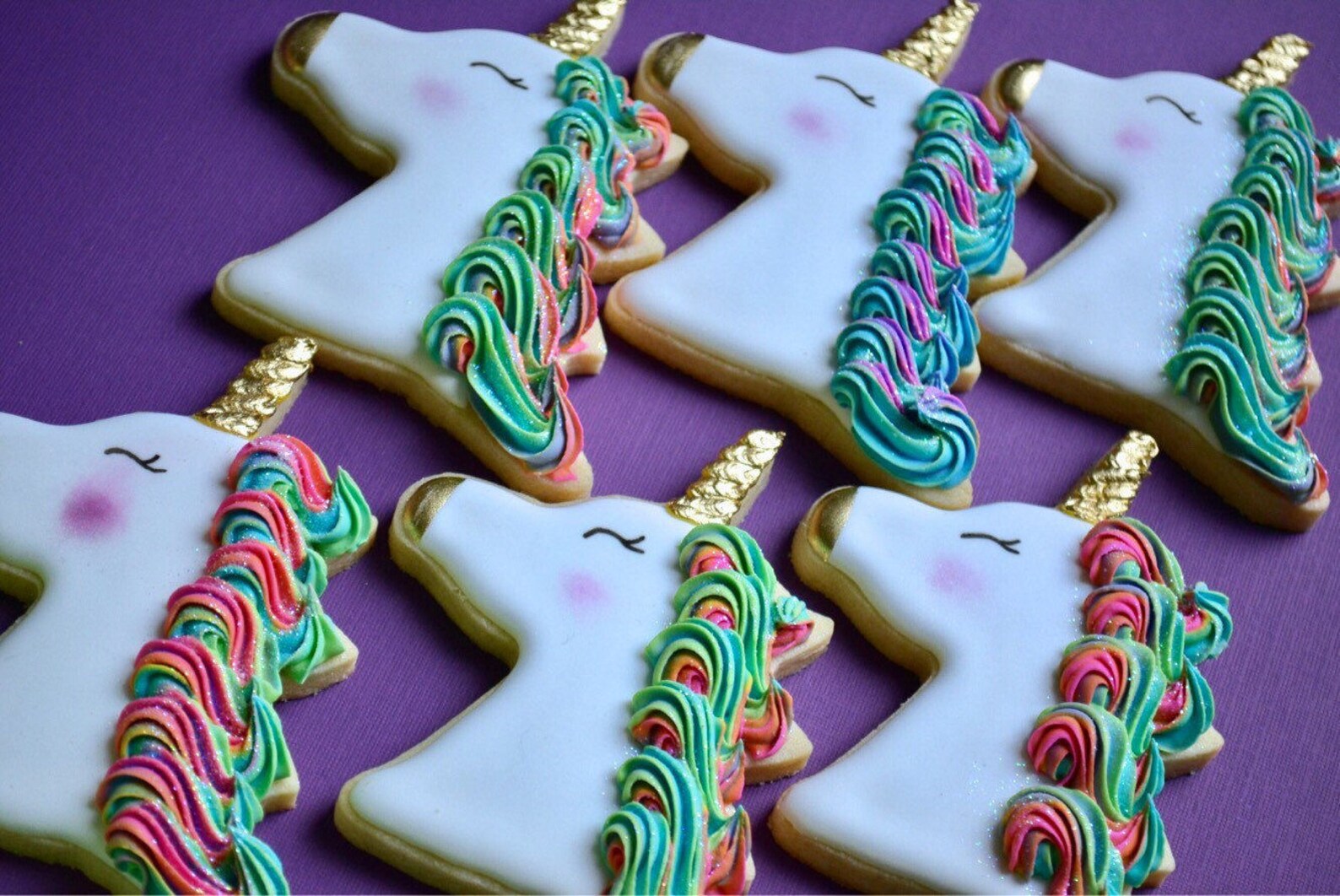 One Dozen Unicorn Sugar Cookies Unicorn Cookies Etsy