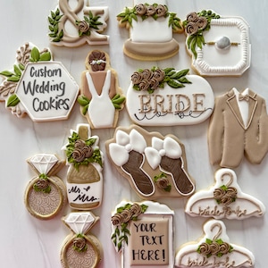 Elegant Bridal Shower Sugar Cookie Set – One Dozen Custom Cookies