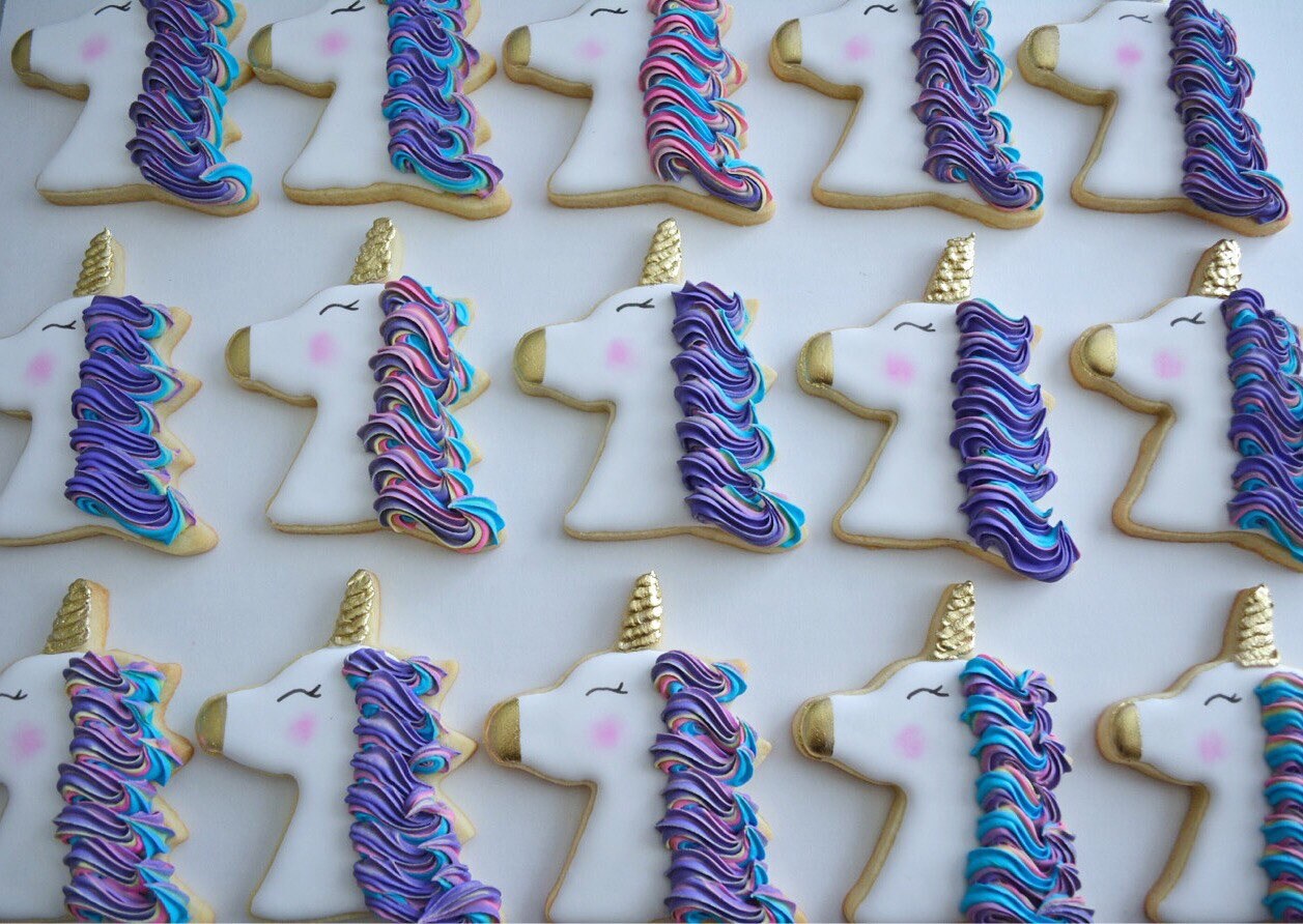 One Dozen Unicorn Sugar Cookies Unicorn Cookies Etsy