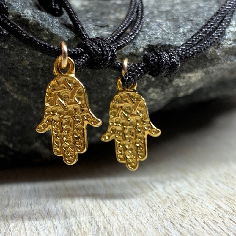 Gold Hamsa Bracelet Jewish Jewelry His and Her Bracelet Couples Hamsa Bracelet Hand of Fatima Valentines Day Gift