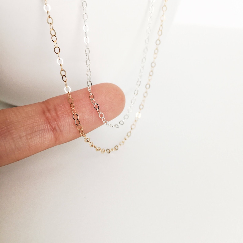 Simple chain necklace 14K Gold Filled Necklace Simple Sterling Silver Chain Basic sterling silver Chain Basic Gold Chain Plain chain Women