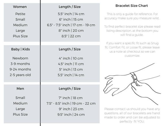 Ankle Bracelet Size Chart