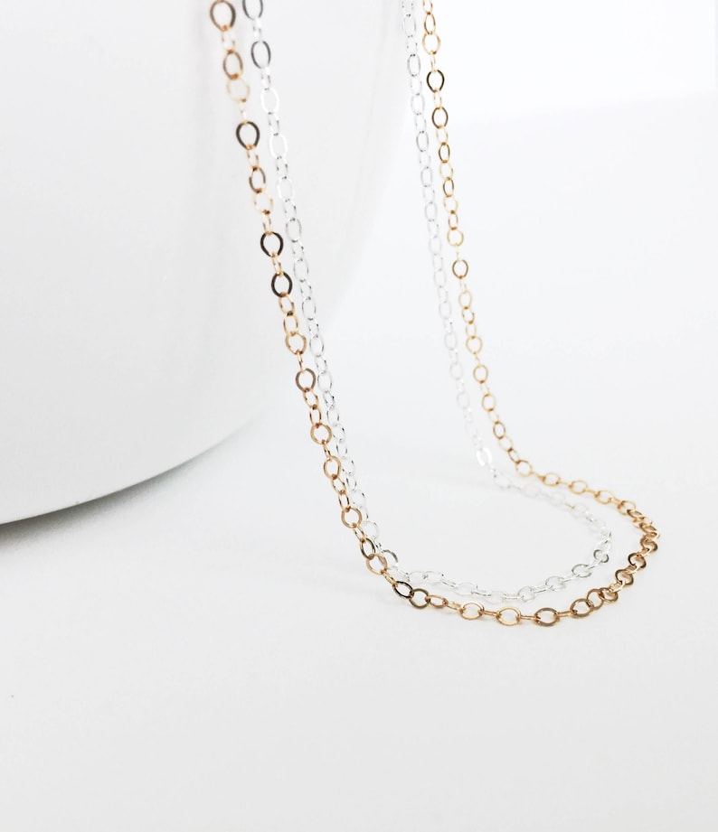 Simple chain necklace 14K Gold Filled Necklace Simple Sterling Silver Chain Basic sterling silver Chain Basic Gold Chain Plain chain Women