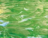 Stained Glass Sheet Pale Green White Wispy Spectrum MOSAIC