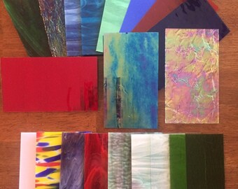 Wissmach Glass Stained Glass Sheet Pack Rainbow Colors 6 Etsy