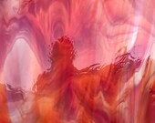 Stained Glass Sheet White Orange Red Swirl Spectrum MOSAIC
