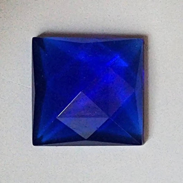 Square Faceted Jewels- German Made- Trans Cobalt Blue- Multiple Sizes- Stained Glass and Lead