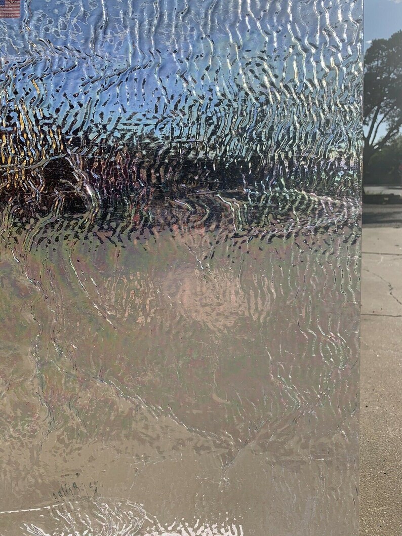 Stained Glass Sheet Clear Ripple Iridized Kokomo MOSAIC Etsy