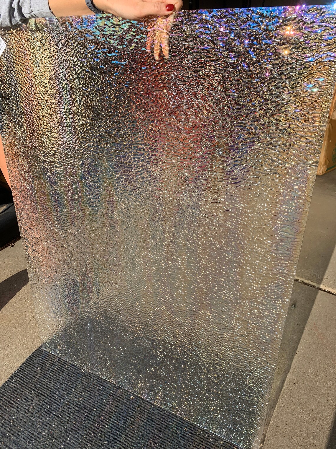 Stained Glass Sheet Clear Ripple Iridized Wissmach MOSAIC Etsy