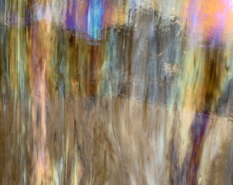 Stained Glass Sheet Opal Dark Gray and Brown Wisspy Iridized Wissmach MOSAIC