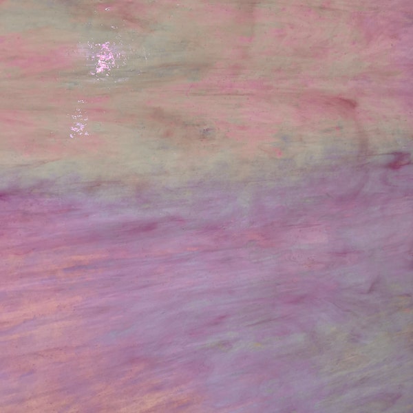 Stained Glass Sheet Pink Opal Iridized Artisan Gem MOSAIC