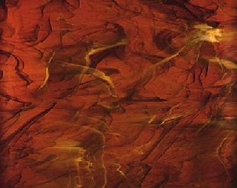 Stained Glass Sheet Dark Amber and White Wispy System 96 Spectrum MOSAIC