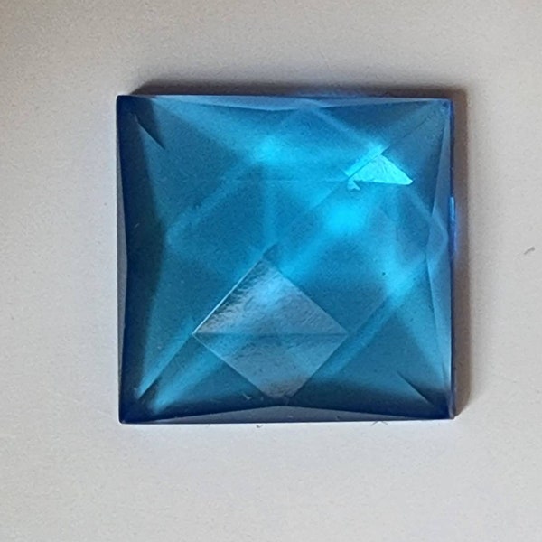 Square Faceted Jewels- German Made- Trans Aquamarine- Multiple Sizes- Stained Glass and Lead