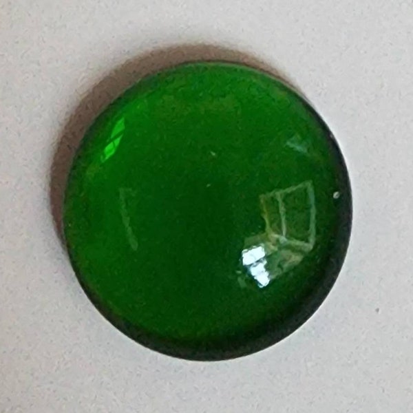 Round Smooth Jewels- German Made- Trans Emerald Green- Multiple Sizes- Stained Glass and Lead