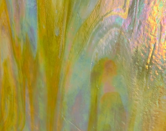 Stained Glass Sheet Yellow with Opal Iridized Wissmach MOSAIC