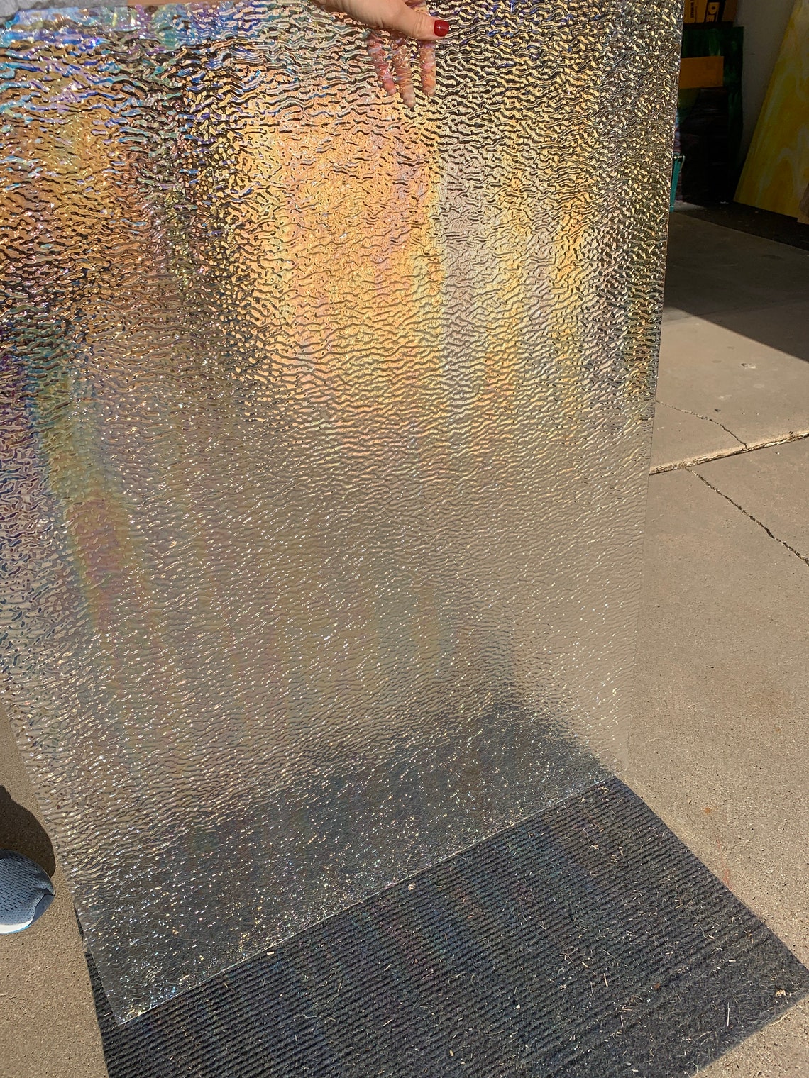 Stained Glass Sheet Clear Ripple Iridized Wissmach MOSAIC Etsy