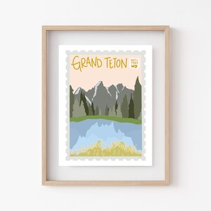 Grand Teton National Park Art Print Digital Instant Download Original Modern Minimalist Illustration Wyoming