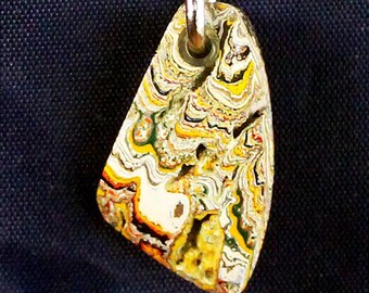 Fordite Keychain - From Late 70's to Mid 80's - 25.64mm x 16.61mm x 7.04mm          (2864)