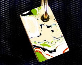 Fordite Keychain - Premium Fordite - 22.58mm x 14.53mm x 10.05mm            (2447)