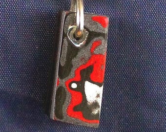 Fordite Keychain - 26.27mm x 11.58mm x 10.66mm          (2621)