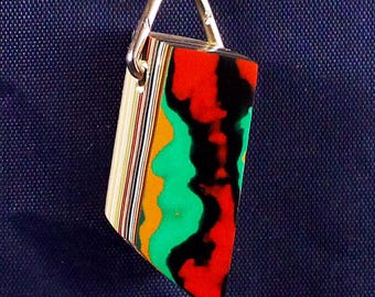 Fordite Keychain - Premium Fordite - 31.8mm x 14.2mm x 10.76mm          (2675)