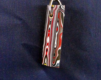 Fordite Keychain - 39.58mm x 17.06mm x 10.68mm          (2709)