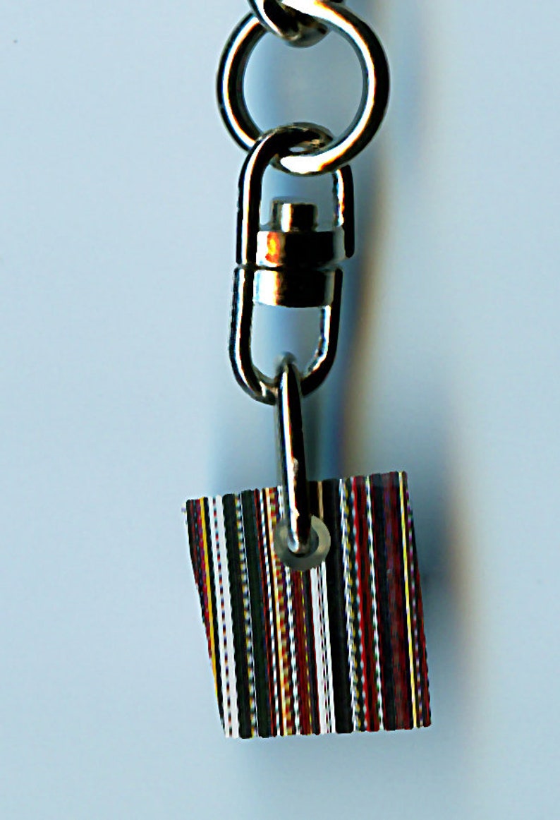 14.97mm x 15.55mm x 12.33mm Fordite Key Chain 1757